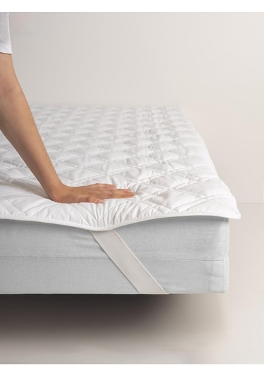 Cottonverse Kapitoneli Fitted Alez Sıvı Geçirmez Beyaz