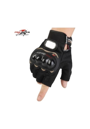 Sıngle Sword Korumalı Yarım Eldiven Siyah Xxl Motosiklet Scooter Eldiveni
