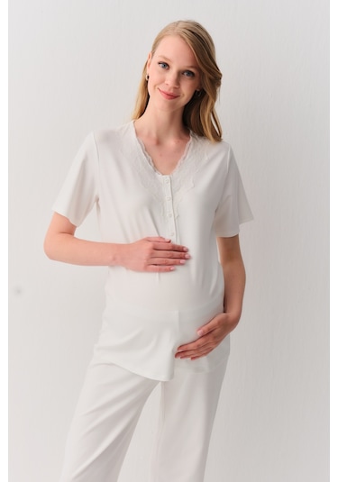 Suwen Pure Hamile Lohusa Pijama Takımı Sh26211660l036 Ekru