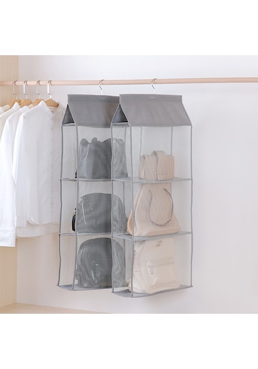 Cbtx 3 Katlı Çanta Asma Organizatör Yerden Tasarruflu Dokunmamış Kumaş Saklama Çantası Bej