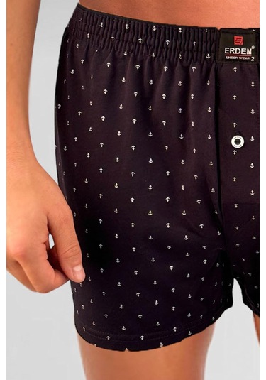 Erdem Lacivert Baskılı Desenli Penye Boxer 1400ykcp Lacivert