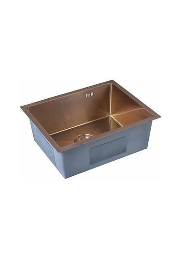 Dysnox Luna Serisi %100 Krom 60 x 45 CM Paslanmaz Mutfak Eviye Sifon Dahil Bronz