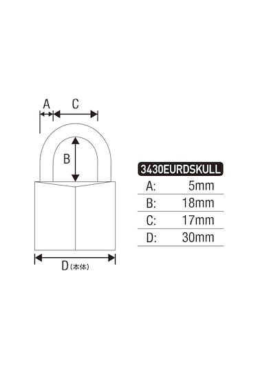 Master Lock 3430eurdskull Anahtar Asma Kilit, Kafatası Motifli, 5