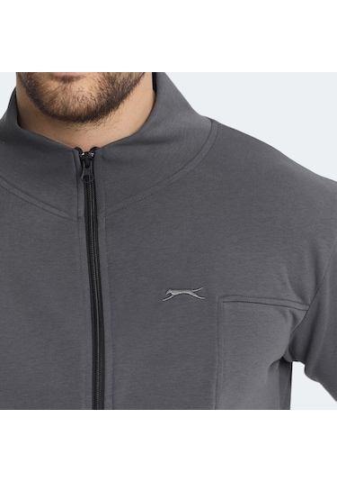 Slazenger KAGISONA IN Erkek Sweatshirt Koyu Gri