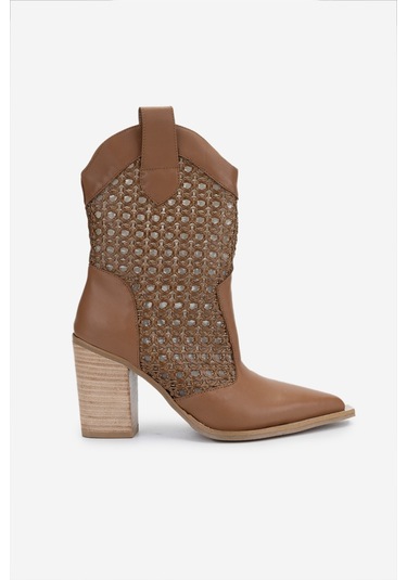 Valmenti Kadın Deri & Tekstil Taba Deri Topuklu Çizme 472 1194 Bn Czm Y25 Taba Dr Taba