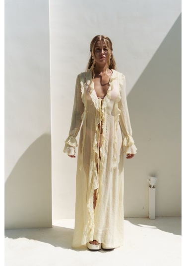 Freya Sarı Uzun Elbise sarı