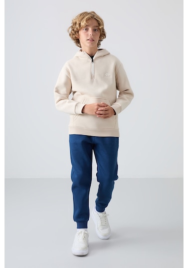 Tommy Life Parlament Pamuklu Kalın İçi Tüylü Yumuşak Dokulu Standart Fit Nakışlı Erkek Çocuk Eşofman Alt - 112 Parlament