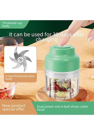 Shineyee Kablosuz Elektrikli Sarımsak Blenderi - Otomatik Karıştırıcı, 320ml Mavi, 6 Yapraklı Bıçaklı Yükseltilmiş Model, Mutfak Ve Bebek Yemekleri İçin Diğer