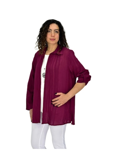 Shine Kadın Gömlek Tişöt 2 Li Kombin Takım Bgl-st04660 bordo
