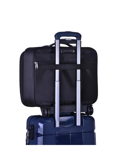 Küçük Boy Valiz Kabin Boy Valiz Pilot Valiz Çekmeli Evrak Çantası Siyah