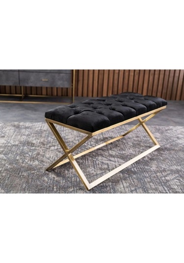 Modern Makyaj Sandalyesi Metal Puf & Beach Yatak Ucu Oturağı Özel Tasarım Oturak Gold