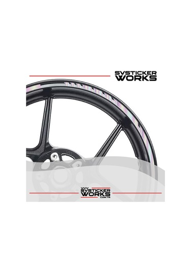 Motosiklet Jant Şeridi Jant Sticker Dekor Model Parçalı Desen Sticker Set Hologram