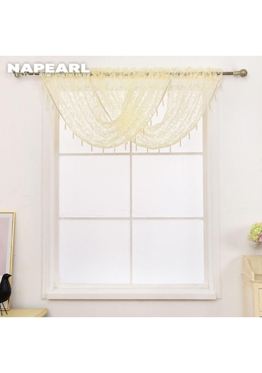 Krem 1 Pc Napearl Modern Boncuklu Jakarlı Perde Valance Tasarım Pencere Dekoratif Perde Çiçek Tül Perde Krem Krem 1 Pc Napearl Modern Boncuklu Jakarlı Perde Valance Tasarım Pencere Dekoratif Perde Çiçek Tül Perde Krem