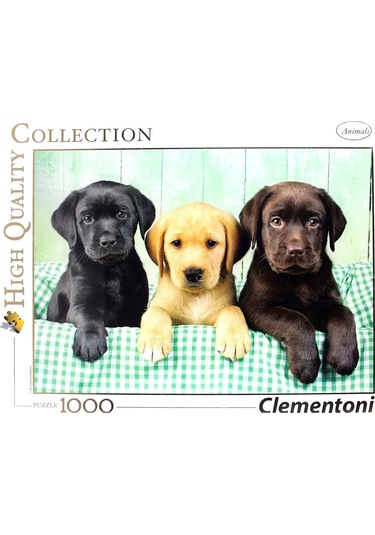 Clementoni - 1000 Parça Hq Collection Yetişkin Puzzle - Üç Labrador