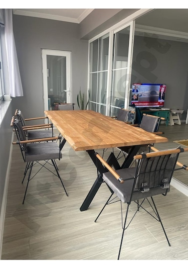 Ntconcept Doğal Ahşap Yemek Masası -60cm-120cm-h76cm