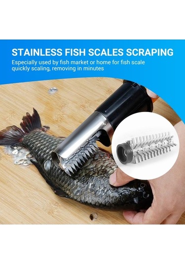 Balık Pullarını Temizleyici Elektrikli Pul Temizleyici Aksesuarı - Dayanıklı D Gümüş Gümüş