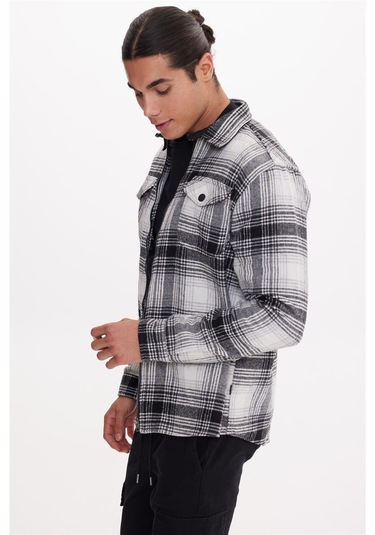 Calıfornıa Kırık Beyaz-syah Basıc Gömlek Çok Renkli