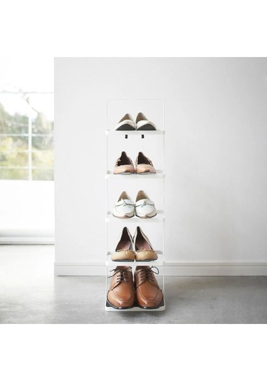 Uzun Silme Metal Ayakkabı Rafı Beyaz