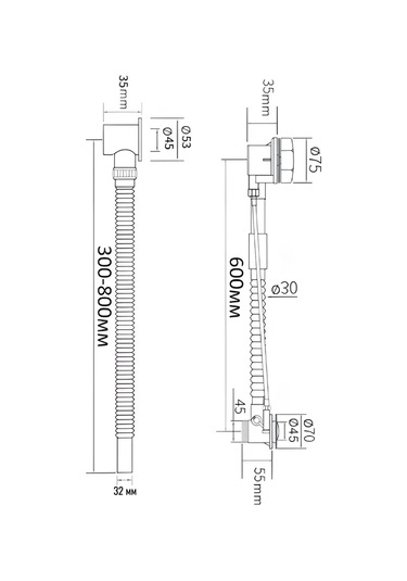 Matura 60 Cm Yarı Otomatik Banyo Taşmayı Önleyici Kurşun Ucu 305744965