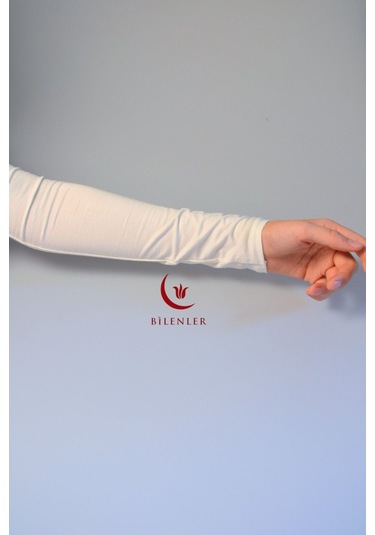 Pratik Tesettür Penye Kolluk- Namaz Kolluk-bej Beyaz