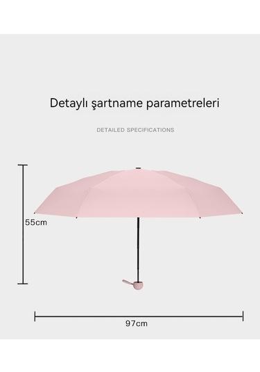 Mengtuo Bayan 8 Kemik Mini Yağmur İki Kullanımı Vinil Cep Kapsül Şemsiye Koyu Mavi Koyu Mavi