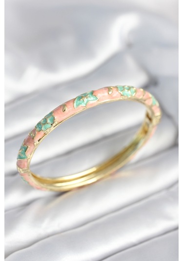 Yeşil Renk Detaylı Mineli Kelepçe Çok Renkli