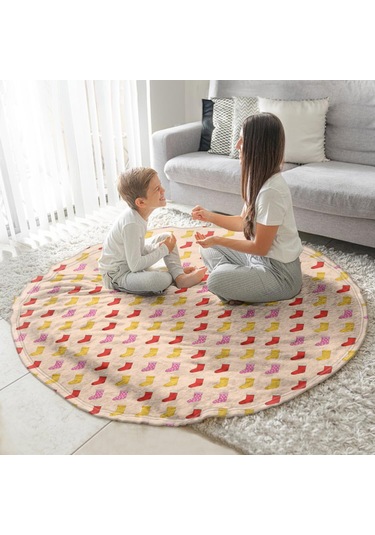 Noel Desenli 47 İnç Yuvarlak Flanel Battaniye, Yetişkin Ve Çocuk İçin, Yumuşak, Rahat Ve Hafif Noel Çorap Renkli