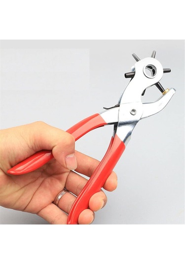 Gajeena Derin Delik Açıcı Pense, Çok Amaçlı Metal Gövde, 6 Farklı Boyut 2-4.5mm , Deri-kumaş-kartondan Temiz Delikler, Kolay Kullanım