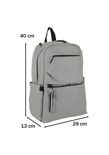 Gri Okul Sırt Çantası Ortaokul Lise Geniş İç Hacim Su Geçirmez Kumaş Yandan Cepli Gri