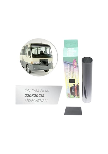 Ön Cam Güneşlik Filmi 220x20cm Siyah-aynalı