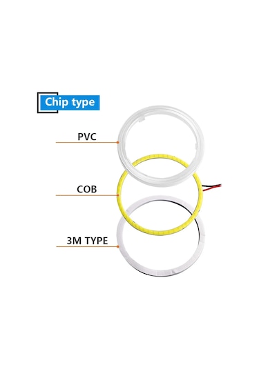 Sarı-110mm-ym E-parlak 2 Adet 1 Çift Işık Halkası Cob 60mm 70mm 80mm 90mm 100mm 110mm 120mm Kapaklı 9-30v Araba Far M