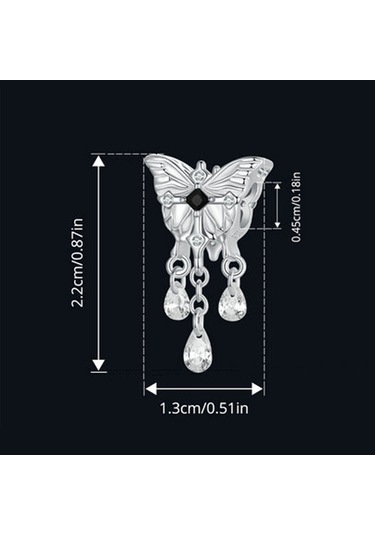 S925 Ayar Gümüş Platin Kaplama Kelebek Püskül Boncuklu Kolye Scc2868 Çok Renkli