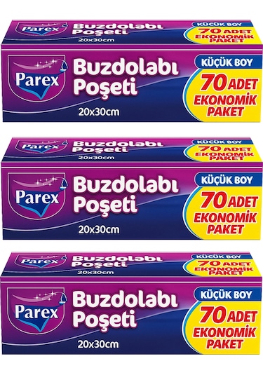 70 Li Buzdolabı Poşeti Küçük Boy 20 X 30 Cm Üçlü Paket