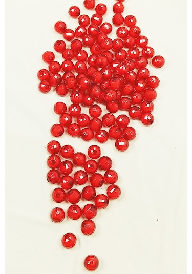 Dünya Boncuk İçten Boncuklu Bileklik Çanta Boncuğu 10 Mm 50 Gr Kırmızı - Bnc466