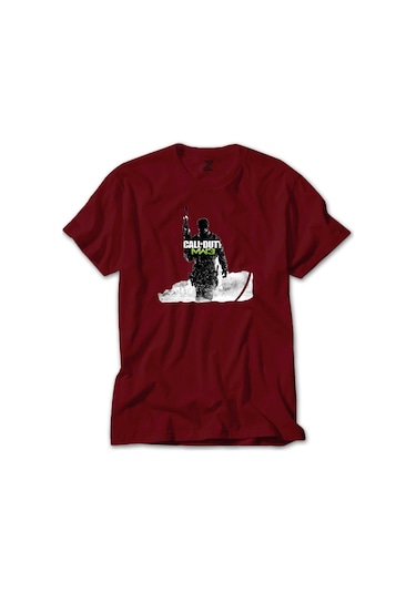 Call Of Duty Silhouette M3 Kırmızı Tişört