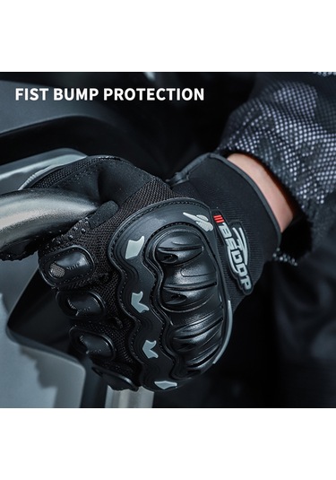 Suofeng Bsddp Rh-a0107 Motosiklet Eldiveni: Dört Mevsimli, Nefes Alıcı, Çarpmaya Dayanıklı, Dokunmatik Ekran Uyumlu, Tam Parmaklı Siyah M