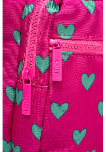 Wia Kids Kalp Desenli 4 Bölmeli Üçlü Okul Çanta Seti