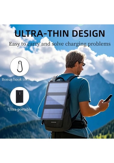 Xuweiwei Weıhaoxı Siyah 3 Katlı Katlanabilir Güneş Paneli Taşınabilir Kamp Aksesuarı Usb Girişli Solar Panel Karavan Kampçılık Piknik İçin