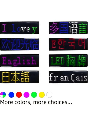 Matrix Kayan Led Yaka Rozeti Mobil Kontrollü Dijital Etiket 9 3cm - 9002666729678ynt Çok Renkli