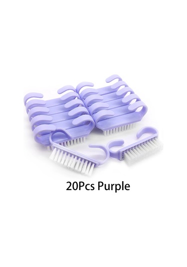 10/20/50/100 Adet Kolu Kavrama Tırnak Fırçası Tırnak Fırçalama Temizleme Tırnak Fırçaları Temizleyici Tırnak Scrubber Toplu Erkekler Kadınlar İçin Jearlyu Violet