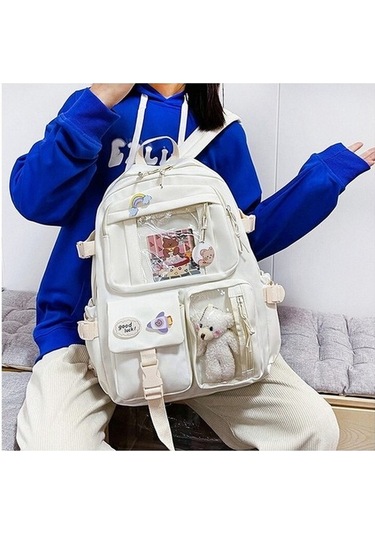 Büyük Kapasiteli Okul Çantası Qzbg8d Beyaz