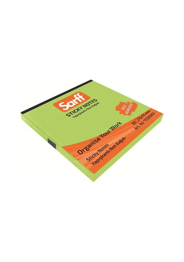 Sarff 75 X 75 MM Fosforlu Yeşil Not Kağıdı 80 yp