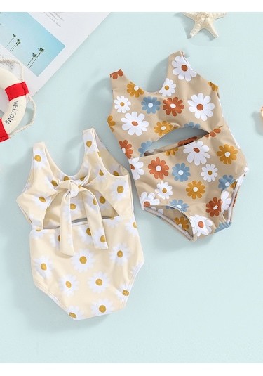 Tek Parça Çiçekli Model Bebek Yüzme Mayo