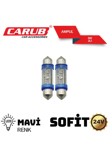 Carub 24volt Sofit Led Ampul 5w 3smd Mavi