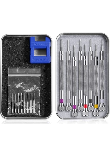 Leasetake 8 Adet Profesyonel Tornavida Seti Mini Hassas Tornavida Seti 0.6-1.6mm Saat Gözlük Elektronik Onarımı İçin