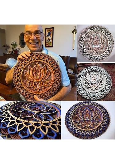 Neevoyu 30x30cm Metal Duvar Sanatı Mandala - Oturma Odası Dekorasyonu, Dayanıklı Metal Heykel, Ev İçi Zenginleştirici