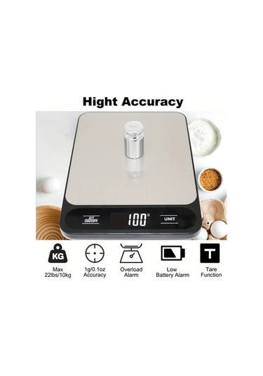 Fastbuy 22lb 10kg Wangxi Siyah Dijital Mutfak Tartısı Gram Oz 1g Hassasiyet Paslanmaz Çelik Tare Fonksiyonu Siyah