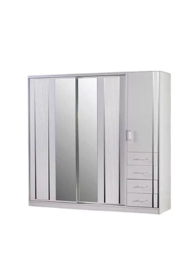 Pırlanta 220 Cm Gri Sürgülü Gardırop