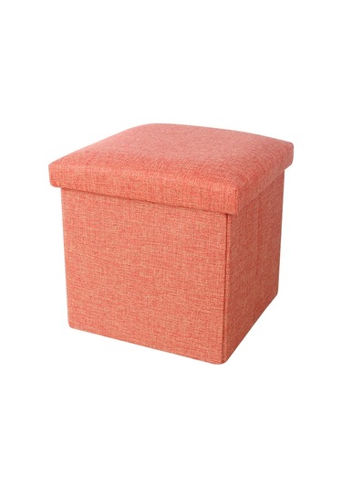 Sones Ana Sayfa Katlanabilir Kumaş Depolama Sandalyeleri Çok İşlevli Kare Kanepe, Renk: Turuncu Kırmızı