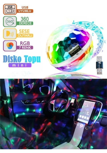 Sese Duyarlı Usb Rgb Ledli Disco Topu Disko Topu 5w